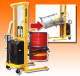 เครื่องยกถังน้ำมัน ถังเคมี ถังสี พร้อมระบบหมุนเท 180 ° มอเตอร์ 1.6kw/h Oil drum dumping lift car electronic scale