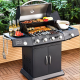 เตาบาร์บีคิวแก๊ส 4+1 หัว 10000BTU BBQ Gas Grill with Charcoal Tray Outdoor