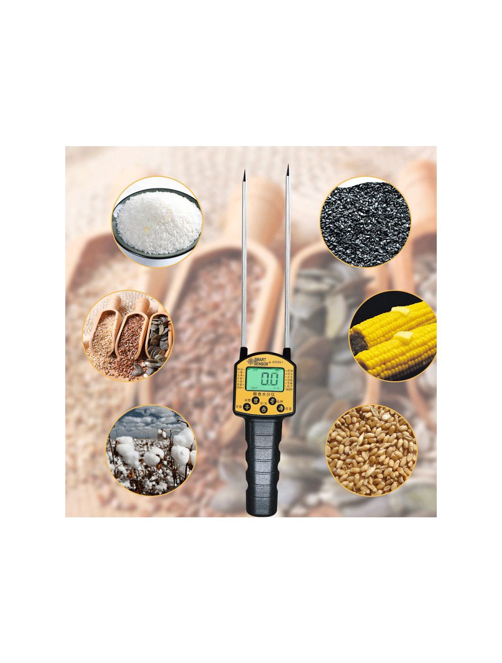 เครื่องวัดความชื้นอาหาร แป้ง เมล็ดAR991 Grain Moisture Meter