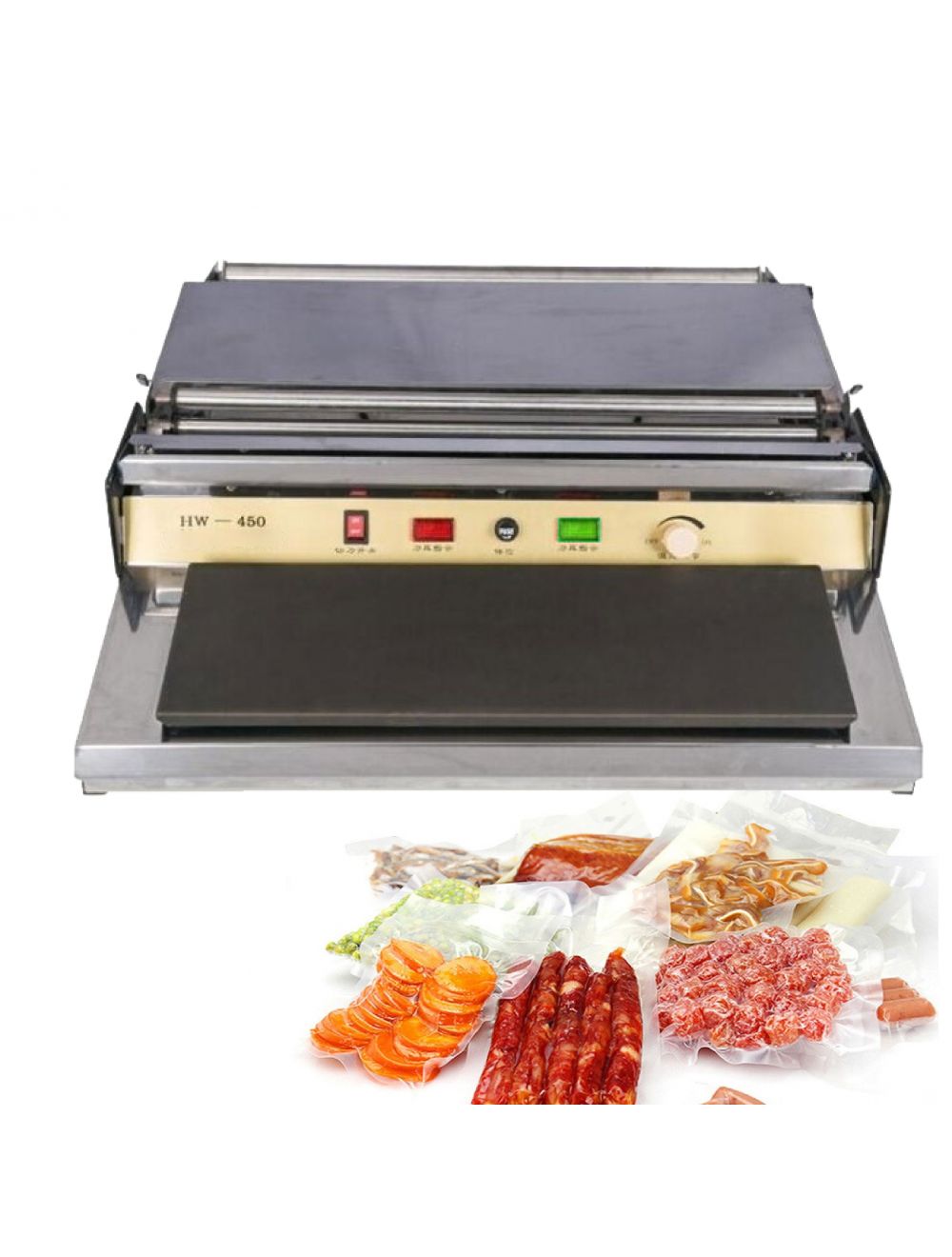 เครื่องห่อถาดอาหาร แรปพลาสติก plastic wrap machine hw450