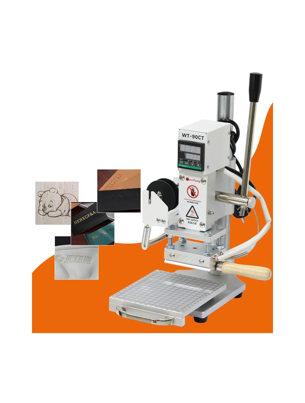 เครื่องปั๊มโลโก้ แบบมือโยก Manual Heat Stamping Machine รุ่น WT90T